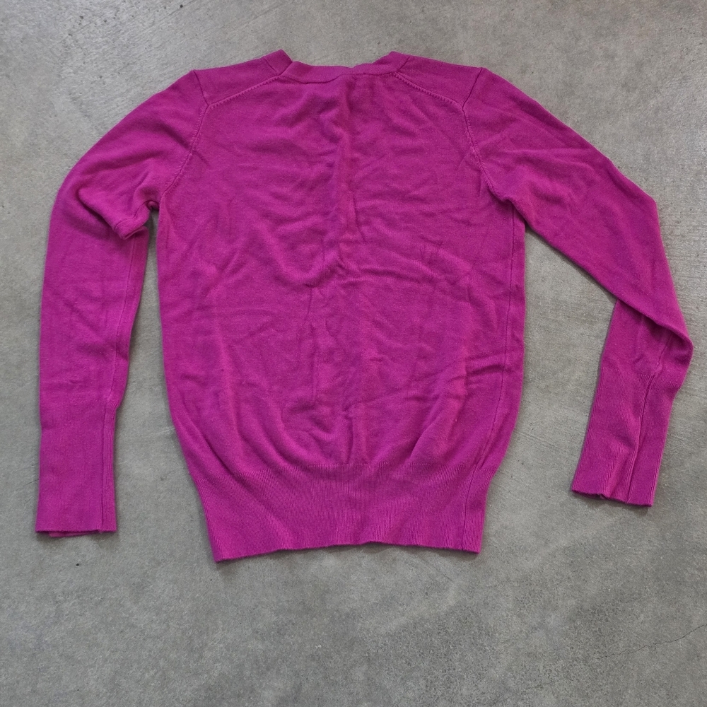 Zara | Long Sleeve round neck cardigan Fushia Small - Picture 2 of 4